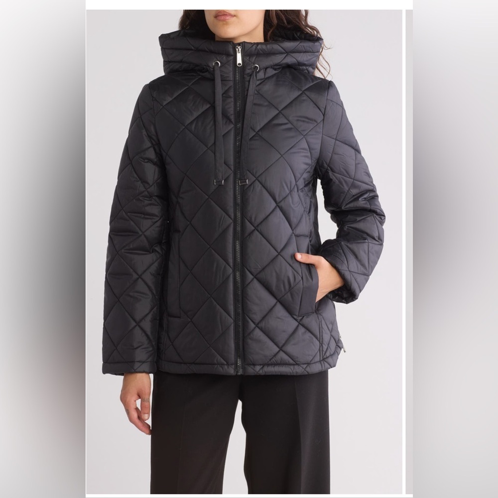 Sam Edelman Hooded Quilted Jacket Sz L